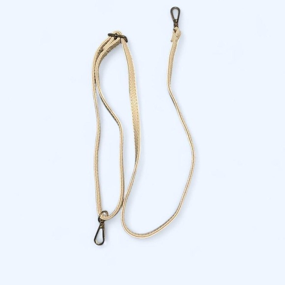 Accessories - Cream leather strap with gold hardware‎